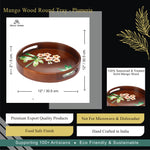 Load image into Gallery viewer, Mango Wood Round Tray- Plumeria