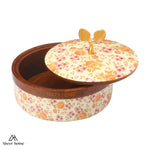 Load image into Gallery viewer, Mango wood Roti Box -Peach Floral