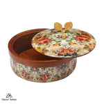 Load image into Gallery viewer, Mango Wood Roti Box -Rose Garden