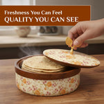 Load image into Gallery viewer, Mango wood Roti Box -Peach Floral