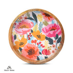 Load image into Gallery viewer, Mango Wood Round Tray - Pastel Floral
