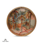 Load image into Gallery viewer, Mango Wood Round Tray- Palm Garden