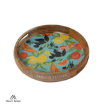 Load image into Gallery viewer, Mango Wood Round Tray- Fruit Valley