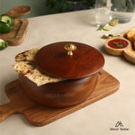 Load image into Gallery viewer, Mango Wood Roti Box - Walnut Gold