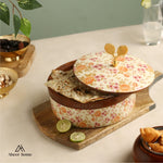 Load image into Gallery viewer, Mango wood Roti Box -Peach Floral